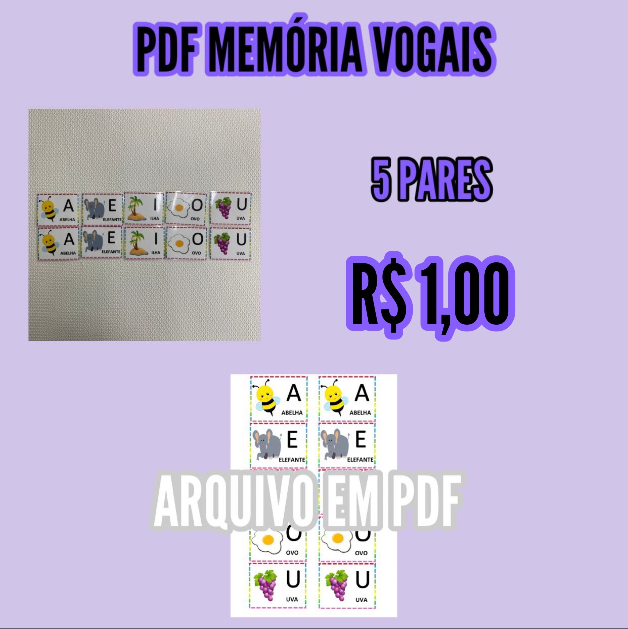 Jogo da Memória Vogais - Arquivo digital